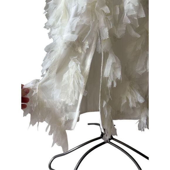 NEW ASOS Edition Pencil MIDI Skirt Textured Sequin Mesh Ivory size 6 - Picture 8 of 11